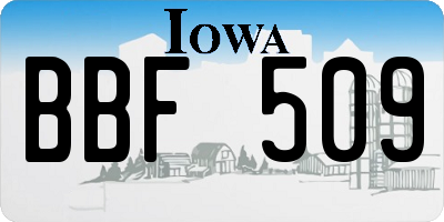 IA license plate BBF509