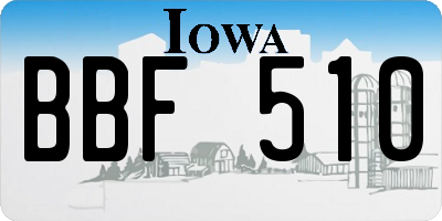 IA license plate BBF510