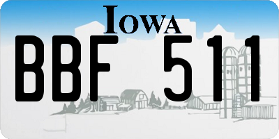 IA license plate BBF511