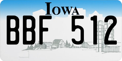 IA license plate BBF512