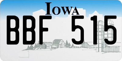 IA license plate BBF515