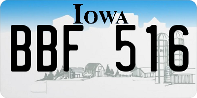 IA license plate BBF516