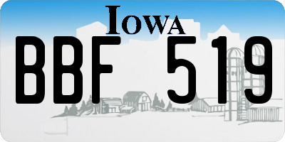 IA license plate BBF519