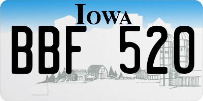 IA license plate BBF520