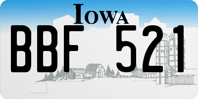 IA license plate BBF521