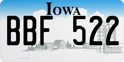 IA license plate BBF522