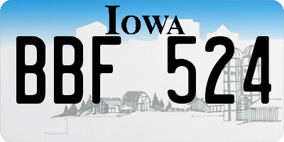 IA license plate BBF524