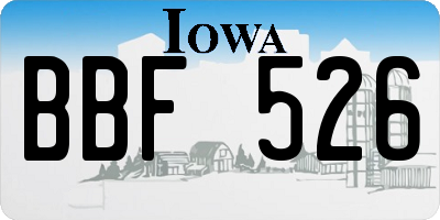 IA license plate BBF526