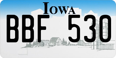 IA license plate BBF530