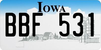 IA license plate BBF531