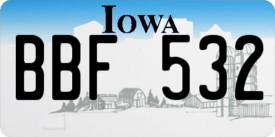 IA license plate BBF532