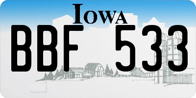 IA license plate BBF533