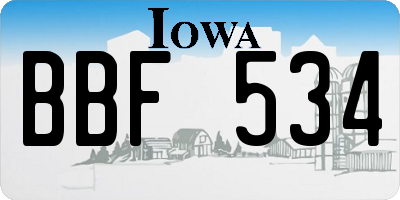 IA license plate BBF534