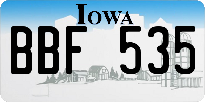 IA license plate BBF535