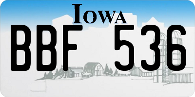 IA license plate BBF536
