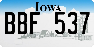 IA license plate BBF537