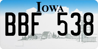 IA license plate BBF538