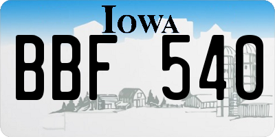 IA license plate BBF540