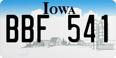 IA license plate BBF541