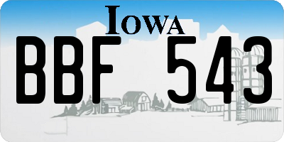 IA license plate BBF543