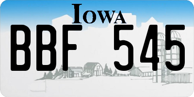 IA license plate BBF545