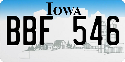 IA license plate BBF546