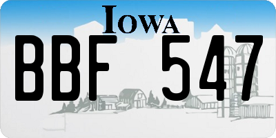 IA license plate BBF547