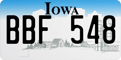 IA license plate BBF548