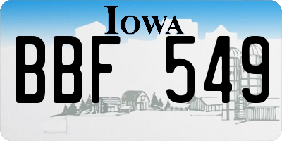 IA license plate BBF549