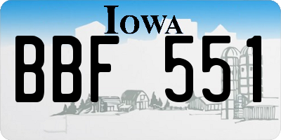 IA license plate BBF551
