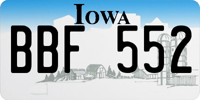 IA license plate BBF552