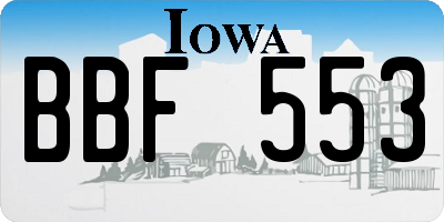 IA license plate BBF553
