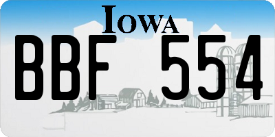 IA license plate BBF554