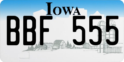 IA license plate BBF555