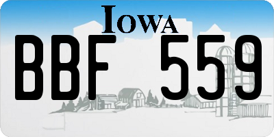 IA license plate BBF559