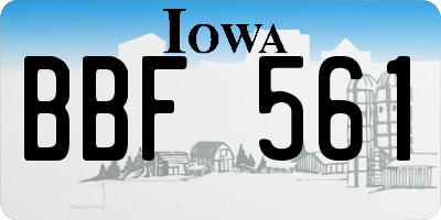 IA license plate BBF561