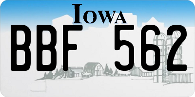 IA license plate BBF562