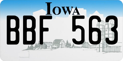 IA license plate BBF563