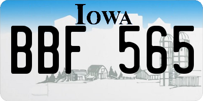 IA license plate BBF565