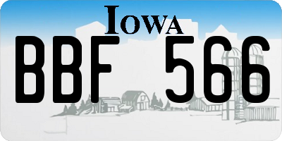 IA license plate BBF566