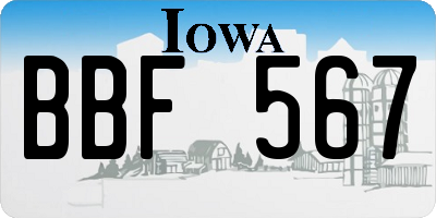 IA license plate BBF567