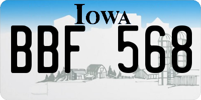 IA license plate BBF568