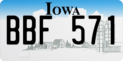 IA license plate BBF571