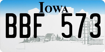 IA license plate BBF573