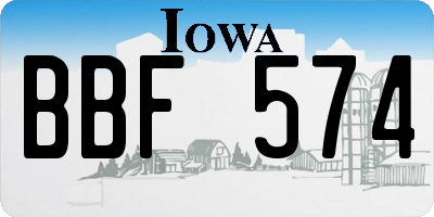 IA license plate BBF574