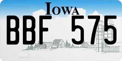 IA license plate BBF575