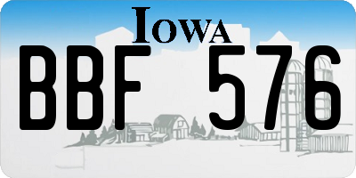 IA license plate BBF576