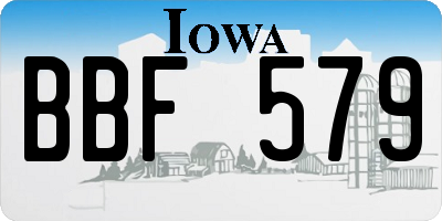 IA license plate BBF579