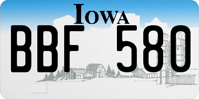 IA license plate BBF580