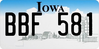 IA license plate BBF581
